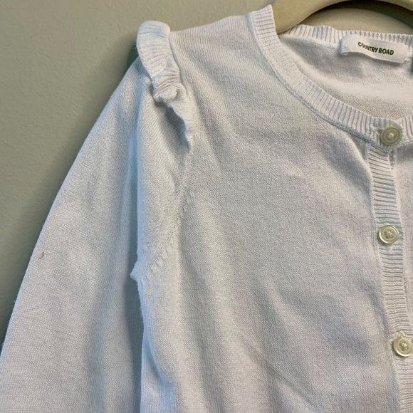 COUNTRY ROAD Girls Cardigan Sweater 3 3T White VGUC Knit Cotton Toddler Girl - Picture 3 of 8